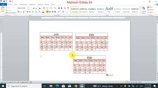 MS Word me Calendar kaise banaye  Calander kaise banaye word me  microsoft word work [upl. by Newell]