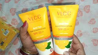 VLCC vlcc anti tan sunscreen lotion review  Bangala  from Rashi product review [upl. by Gunas]