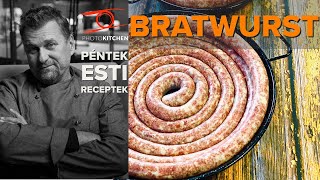 Bratwurst  Anger Zsolt bajor kolbászt készít a PhotoKitchenben [upl. by Thalassa689]