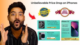 Unbelievable Price Drop on iPhones🔥😍 Flipkart Big Billion days sale amp amazon great Indian festival [upl. by Werby339]