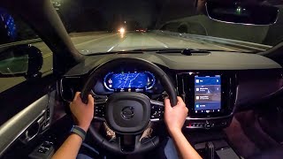 2022 Volvo S90 B6 AWD RDesign  POV Night Drive Binaural Audio [upl. by Tamarah]