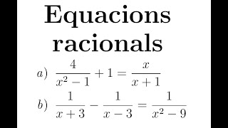 Equacions racionals  Part 1 [upl. by Latty]