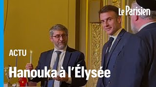 La fête juive dquotHanouka célébrée à lÉlysée Macron crée la polémique [upl. by Hetty292]