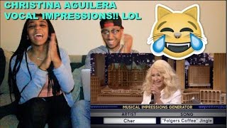 Couple Reacts  Wheel of Musical Impressions with Christina Aguilera Reaction [upl. by Liponis152]