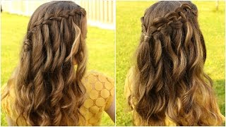 DIY WATERFALL BRAID HAIR TUTORIAL  Braidsandstyles12 [upl. by Eresed140]