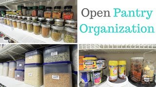 Kitchen Organization  Open Pantry Organization Ideas [upl. by Neirod560]