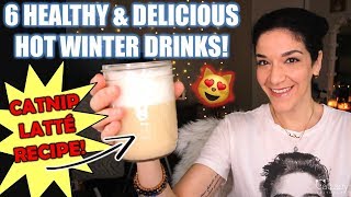 My 5 favorite healthy amp delicious drinks for cold weather and HOW TO MAKE A CATNIP LATTÉ 🙀☕🍵 [upl. by Rovelli508]