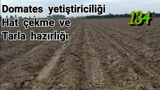 134 Domates yetiştiriciliği tarla hazırlığı taban gübresi ve hat çekme işlemi mersin Tarsus heleke [upl. by Sinned]