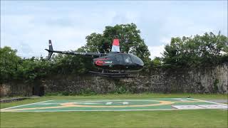 Robinson R66 Turbine Marine start enggine  take off  landing at FLY Bali Heliport [upl. by Llennehc]