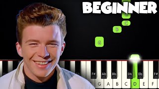 Never Gonna Give You Up  Rick Astley  BEGINNER PIANO TUTORIAL  SHEET MUSIC by Betacustic [upl. by Lindie]