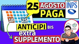 INPS PAGA 18  25 AGOSTO con ANTICIPO BIS ✅ NUOVI PAGAMENTI DATE ➡ RDC AUU PENSIONI BONUS 150€ 350€ [upl. by Portland]