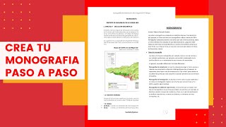 COMO HACER UNA MONOGRAFIA DESDE CERO [upl. by Geier]