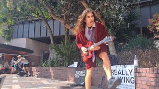 ACDC  The Furor LIVE by Street Performer Angus Young Style [upl. by Dasie]