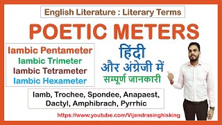 Meter in Poetry Iambic Trochaic Spondaic Anapestic Dactylic Trimeter Tetrameter Pentameter in Hindi [upl. by Farny839]