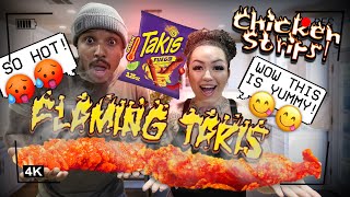 HOW TO MAKE TAKI HOT CHICKEN STRIPS  COOKING WITH THE GOAT DRIP FAMILY [upl. by Yenal]