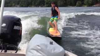 WAKESURFING w OUTBOARD MOTOR [upl. by Daile971]