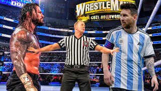 WWE 2K24  Roman Reigns vs Lionel Messi  FULL MATCH  WWE Sep 29 2024 [upl. by Anrim941]