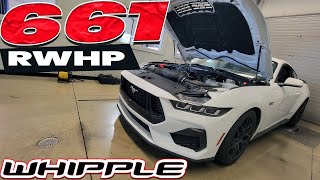 2024 Mustang GT Auto DYNO WITH WHIPPLE STAGE 1 on 93 No Tricks straight up warranty kit [upl. by Milda444]