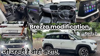 Brezza 2024 Base to Top model  lxi to zxi essential modification full details part2 final look [upl. by Rellek]