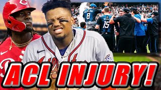 Ronald Acuña Jr SEASONENDING ACL SURGEY [upl. by Ahsinnod]