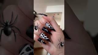 I can b your antidote tonight🕷️💅🏻🕸️🖤TBTUnha Aranha Strass Furtacor Lua✨🌙 fy halloween diy [upl. by Nauj]