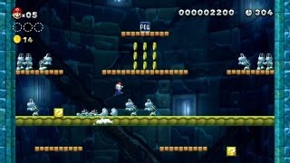 New Super Mario Bros U  Topple Dry Bones with the POW Block to Earn 1Ups in FreezingRain Tower [upl. by Letsirc398]