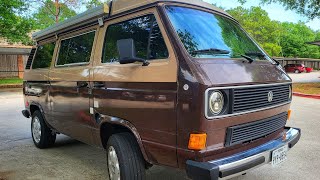 1984 VW Westfalia Vanagon GL Wolfsburg edition cold start [upl. by Joappa]