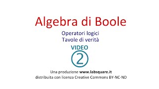 Algebra di Boole  video 02 [upl. by Lebana202]