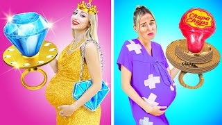 RICH VS BROKE PREGNANCY SITUATIONS  7 FUNNY SITUATIONS WHILE PREGNANT  CHEAP amp EXPENSIVE MOMENTS [upl. by Geordie]