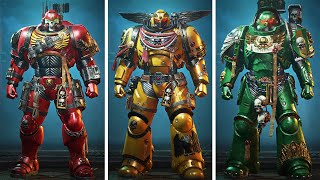 Warhammer 40K Space Marine 2  ALL OUTFITS  ARMOUR SETS  CUSTOMIZATIONS  DLCs [upl. by Sateia]