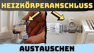 Rücklaufverschraubung amp Heizungsventil tauschen Thermostat Ventilunterteil [upl. by Spevek]