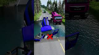 mixer trucks vs massive water pit 5  BeamNG drive beamngdrive monstertruck beamngdrivemods [upl. by Leahcimed]