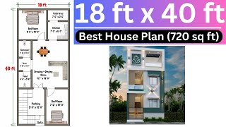 18x40 House Plan  East Facing  18x40 House Design  18x40 House Plan 3 BHK  Parking Space [upl. by Renckens]