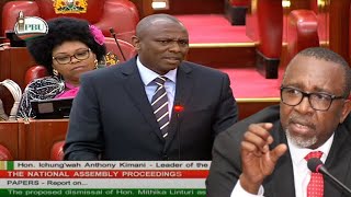 MP Kimani Ichungwas Passionate Comments Defending CS Linturis Impeachment Survival [upl. by Agbogla]