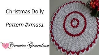 Christmas Lace Crochet Doily Tutorial  Holiday Crochet [upl. by Lindeberg]