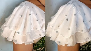 Double layer bell sleeves सीखें आसानी से।Short umbrella baju design cutting and stitchingbell sleev [upl. by Regazzi]