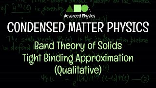 Condensed Matter Physics  Band Theory of Solids  Tight Binding Approximation  Qualitative [upl. by Acina]