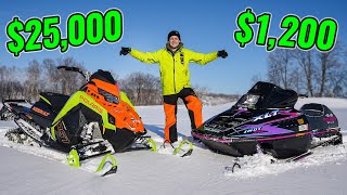 Cheap vs Expensive Snowmobile Ditch Riding [upl. by Spaulding]