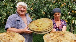 North OSSETIA village life Grandmother cooks OSSETIAN PIES [upl. by Osicnarf]