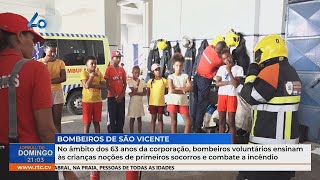 No 63º aniversário bombeiros voluntários ensinam crianças primeiros socorros e combate a incêndios [upl. by Berky281]