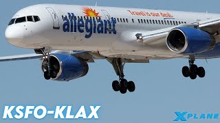 San Francisco to Los Angeles KSFOKLAX  Flight Factor Boeing 757200 Allegiant  XPlane 11 [upl. by Ajnek436]