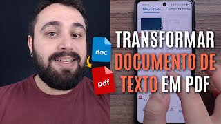 COMO TRANSFORMAR DOCUMENTO DE TEXTO EM PDF NO CELULAR [upl. by Swor]