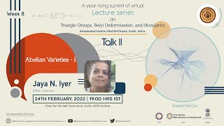 Abelian Varieties  I  Jaya N Iyer IMSc Chennai [upl. by Fiona]