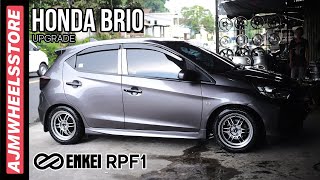 MODIFIKASI HONDA BRIO VELG ENKEI RPF 1  AJMWHEELSSTORE [upl. by Llerdna]