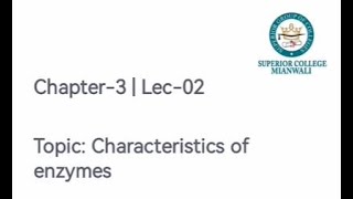 Characteristics of Enzymes  Why enzymes are specific  Sargodha Board Biology Part1 [upl. by Bolen]