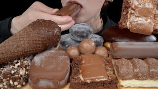 ASMR Chocolate Ice Cream amp Desserts Milka Brownie Cadbury Lindt Dove Boba Mochi Cream Donut [upl. by Zoie]