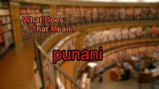 What does punani mean [upl. by Sanford366]