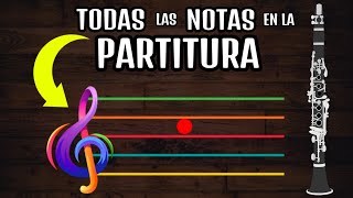 Escala CROMÁTICA con PARTITURA  TODAS LAS NOTAS DEL CLARINETE  Partitura Clarinete Tutorial [upl. by Drarreg]