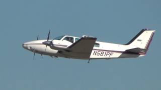 122713 Beech 58 Baron takeoff [upl. by Tanberg]