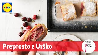 Preprosto z Urško Hrustljav češnjev zavitek [upl. by Nodlehs]